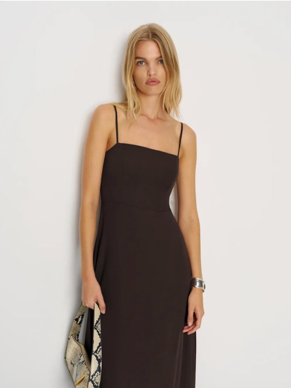 Reformation Monette Dress Mole Brown Size 6 NWT - Picture 2 of 5